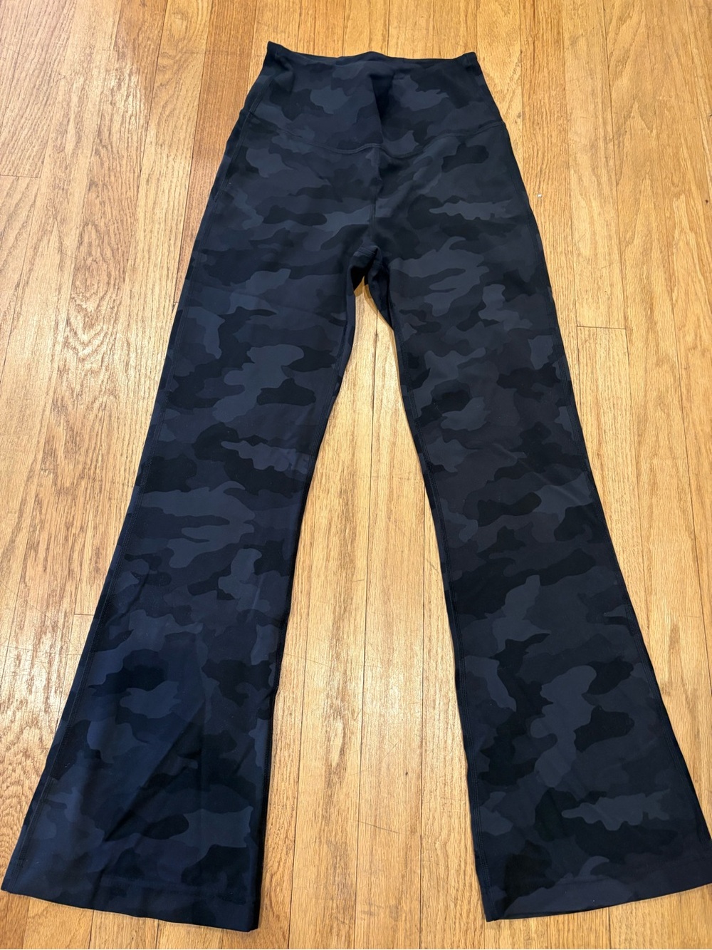 lululemon athletica Black & Charcoal Camo Flare Leggings